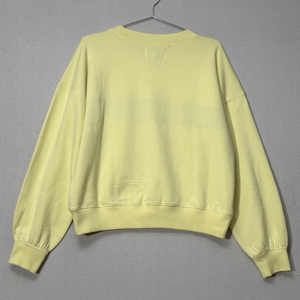 Celandine Surf Camp Sweatshirt Yellow Graphic Wave Terry XS Anthropologie - Picture 10 of 12